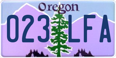 OR license plate 023LFA