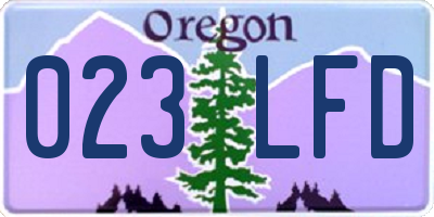 OR license plate 023LFD
