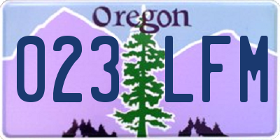 OR license plate 023LFM