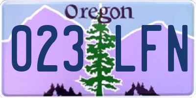 OR license plate 023LFN