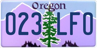OR license plate 023LFO