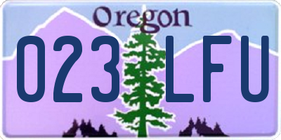 OR license plate 023LFU