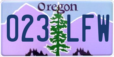 OR license plate 023LFW