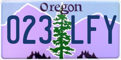 OR license plate 023LFY