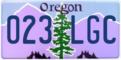 OR license plate 023LGC