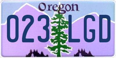 OR license plate 023LGD