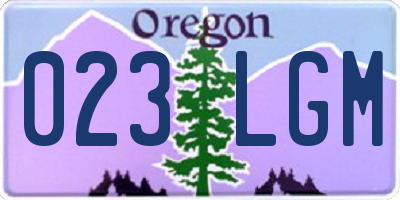 OR license plate 023LGM