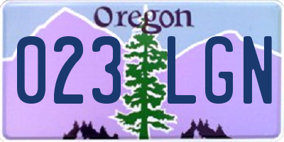 OR license plate 023LGN