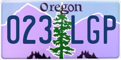 OR license plate 023LGP