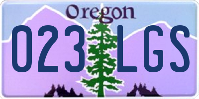 OR license plate 023LGS