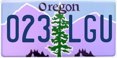 OR license plate 023LGU