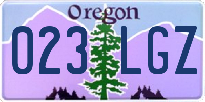 OR license plate 023LGZ