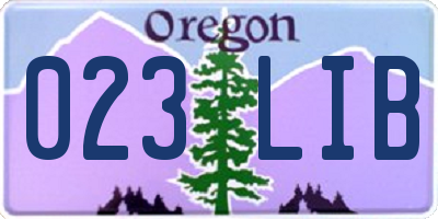 OR license plate 023LIB