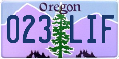 OR license plate 023LIF