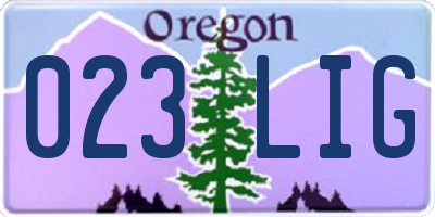 OR license plate 023LIG