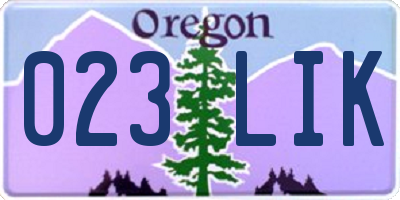 OR license plate 023LIK
