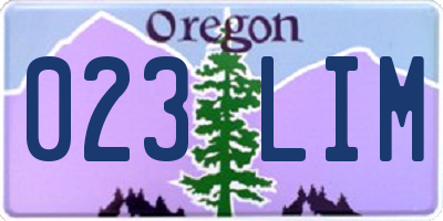 OR license plate 023LIM
