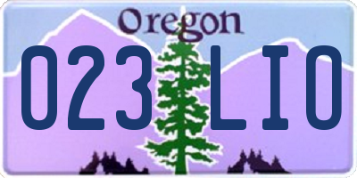 OR license plate 023LIO