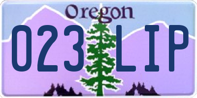 OR license plate 023LIP