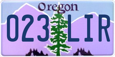 OR license plate 023LIR