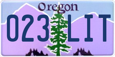 OR license plate 023LIT