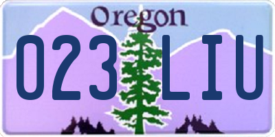 OR license plate 023LIU