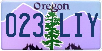 OR license plate 023LIY