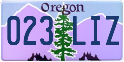 OR license plate 023LIZ