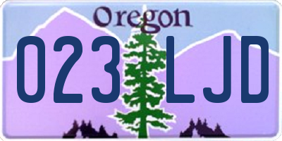 OR license plate 023LJD