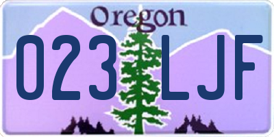 OR license plate 023LJF
