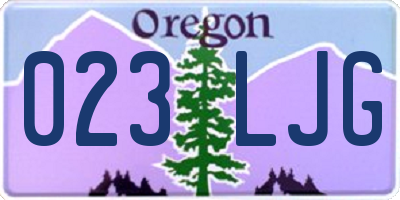 OR license plate 023LJG