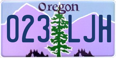 OR license plate 023LJH