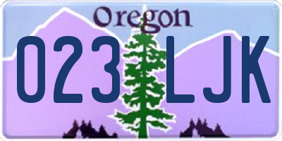 OR license plate 023LJK