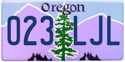 OR license plate 023LJL