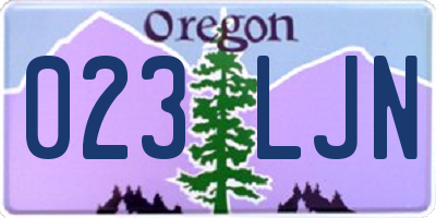 OR license plate 023LJN