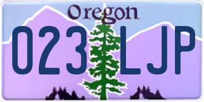 OR license plate 023LJP