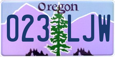 OR license plate 023LJW