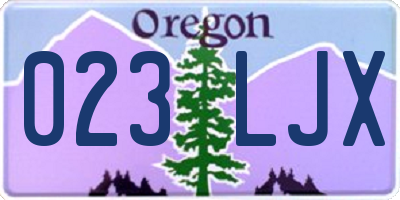 OR license plate 023LJX