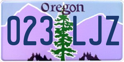 OR license plate 023LJZ