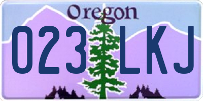 OR license plate 023LKJ