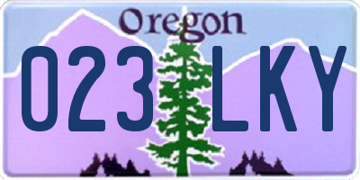 OR license plate 023LKY