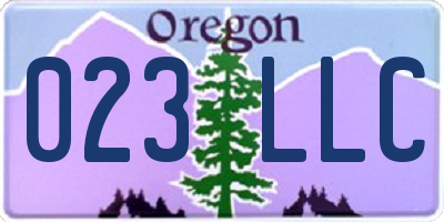 OR license plate 023LLC
