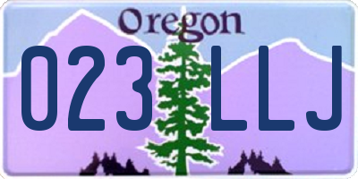 OR license plate 023LLJ