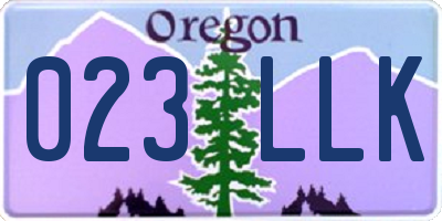 OR license plate 023LLK