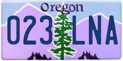 OR license plate 023LNA
