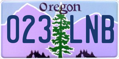 OR license plate 023LNB