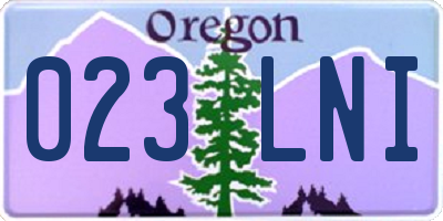 OR license plate 023LNI