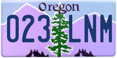 OR license plate 023LNM