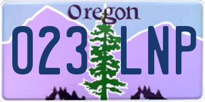 OR license plate 023LNP