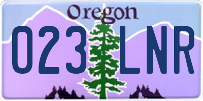 OR license plate 023LNR